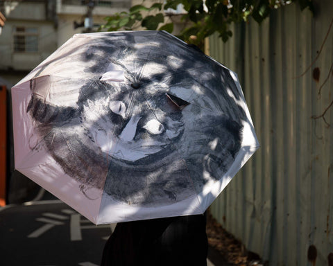 Take a look at the cat's umbrella